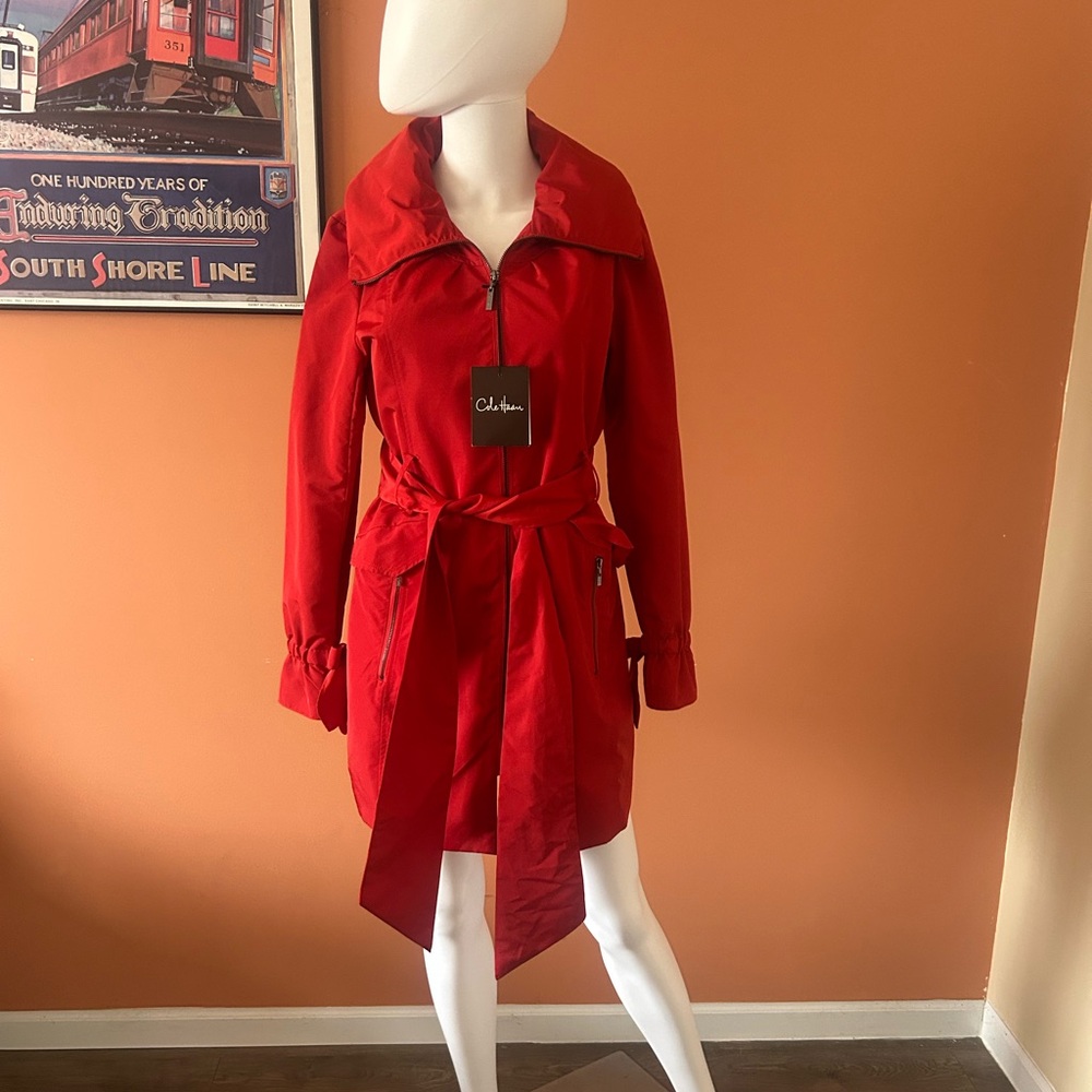 COLE HAAN red belted women’s trench coat